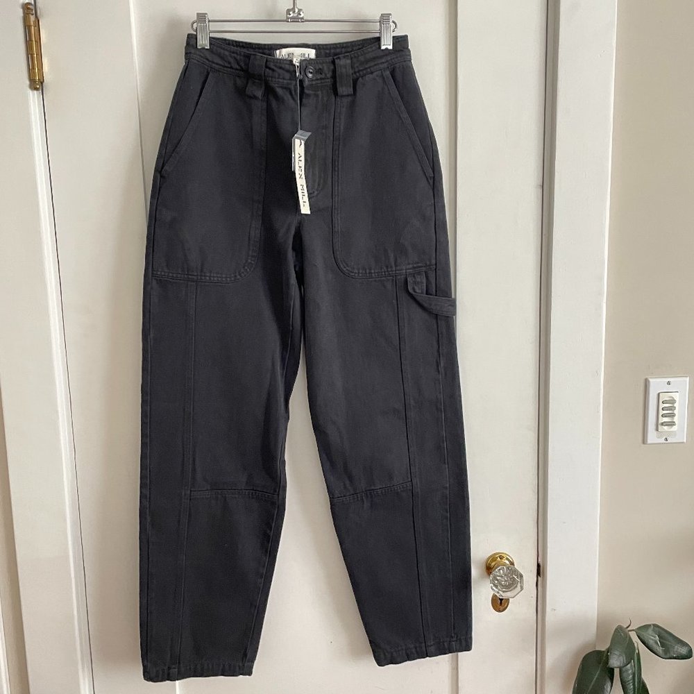 Washed Black Recycled Denim Pants